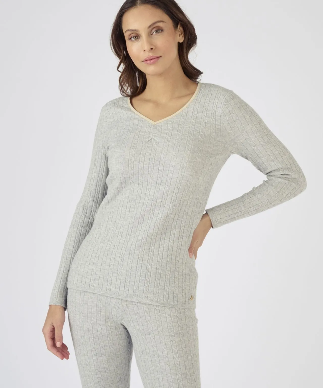 Insulated Cable Knit Top