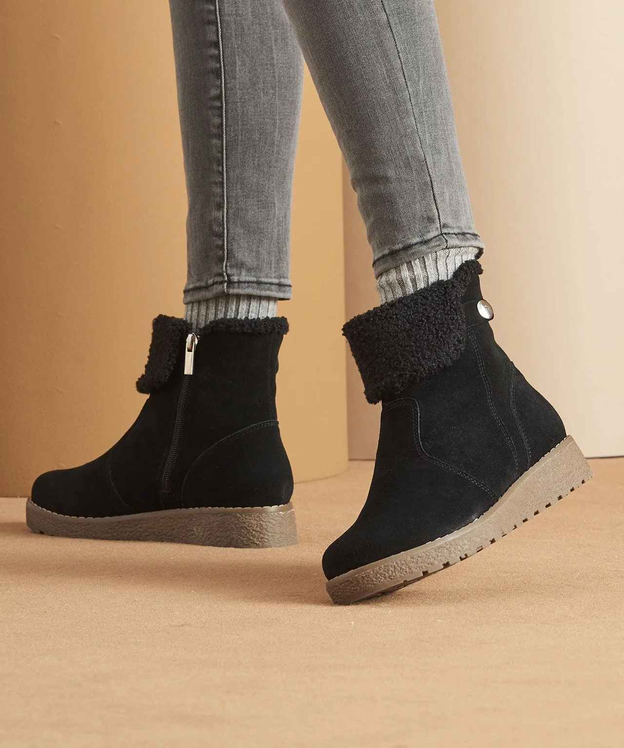 Warm Thermolactyl Suede Boots