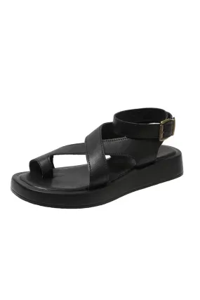 Chunky Ankle Strap Toe Ring Sandals