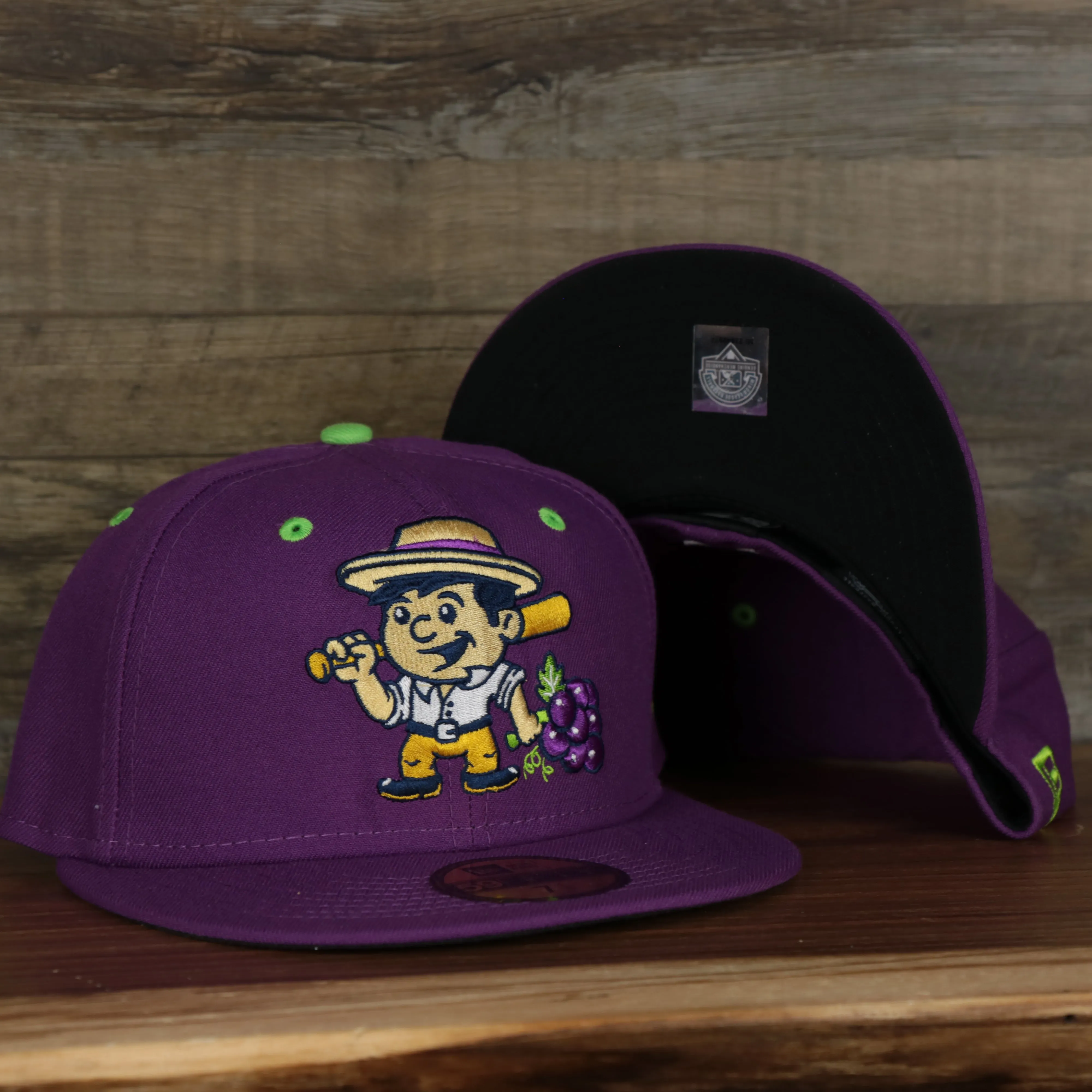 Tri-City Dust Devils 2022 Vineros de Tri-City Copa de la Diversion On-Field Black Bottom 5950 Fitted Cap Purple