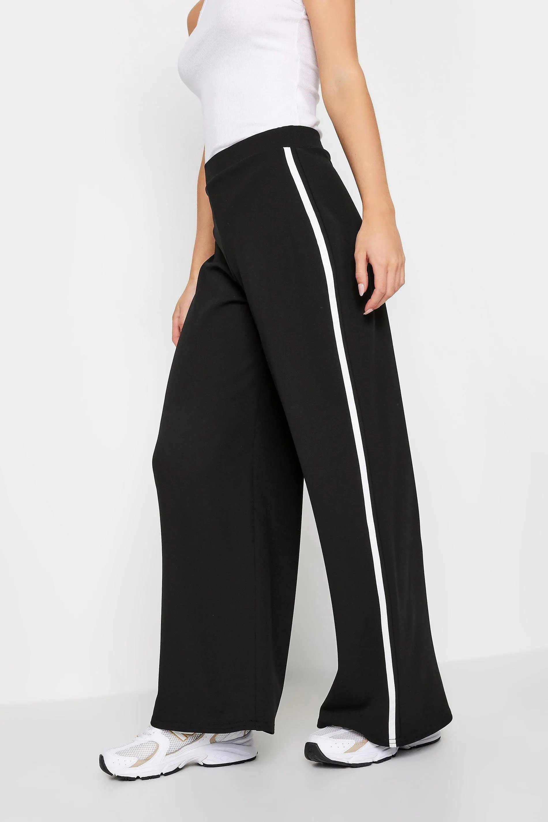 Petite Side Stripe Wide Leg Trousers by PixieGirl