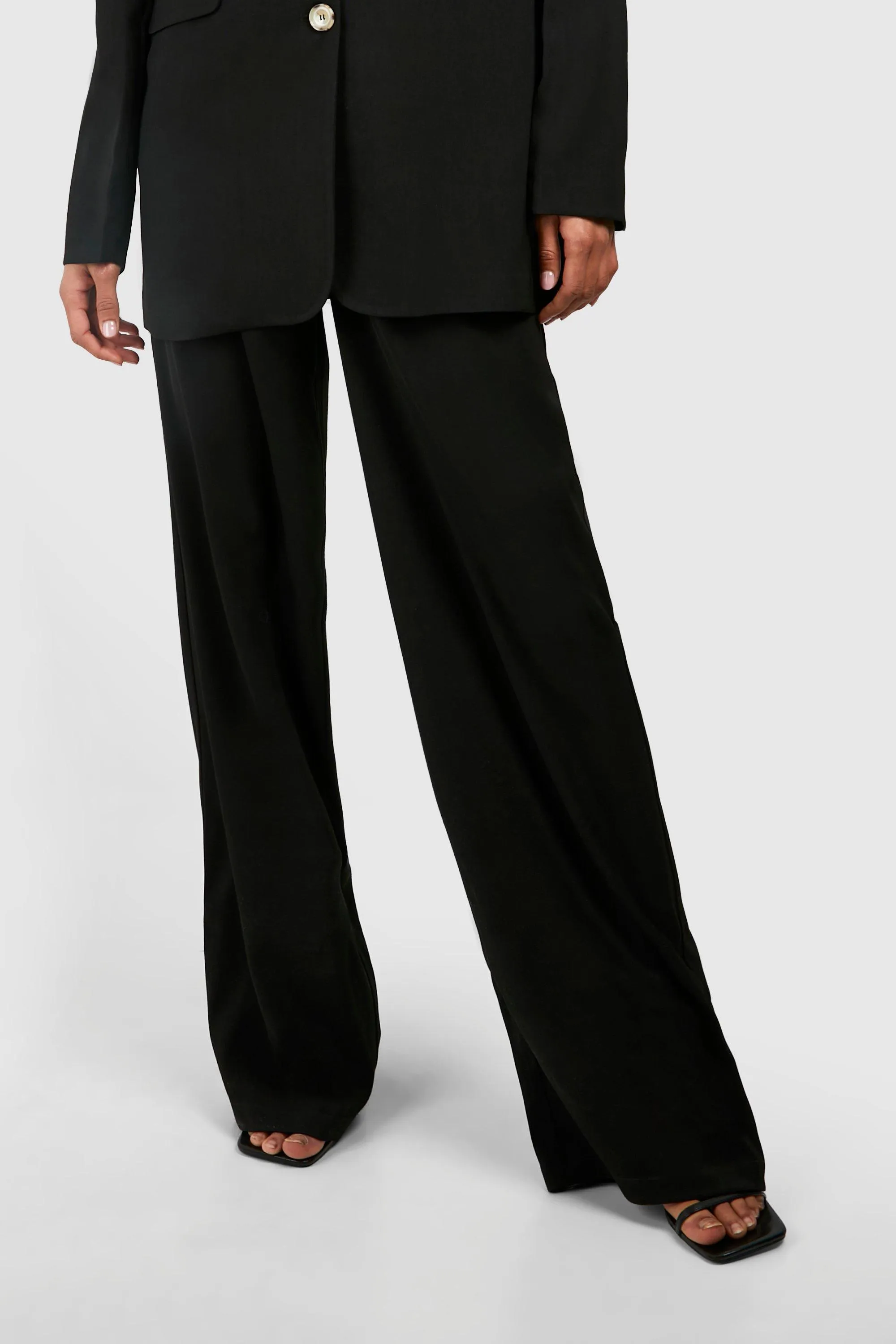 Tailored Contrast Waist Trousers Tall Woven Trousers boohoo