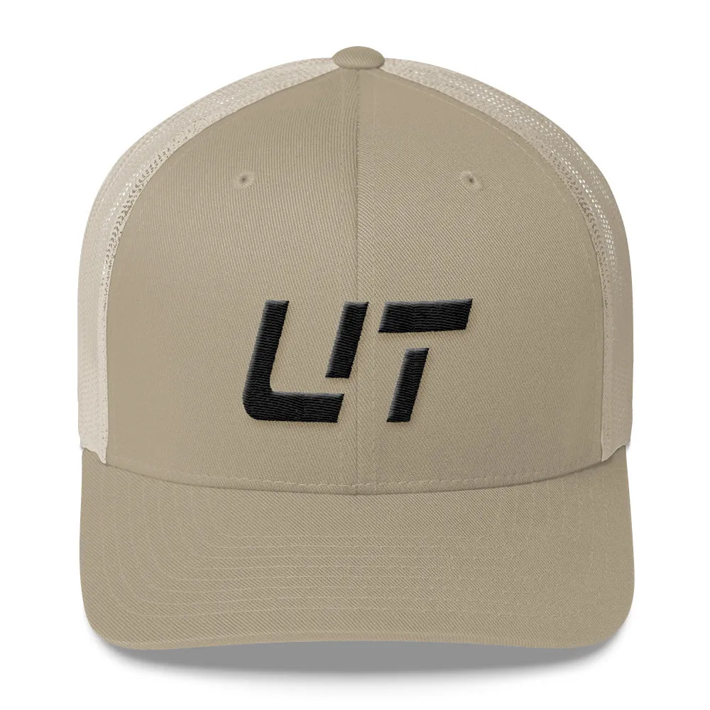 Utah Mesh Back Trucker Cap with Black Embroidery - UT - Various Hat Color Choices