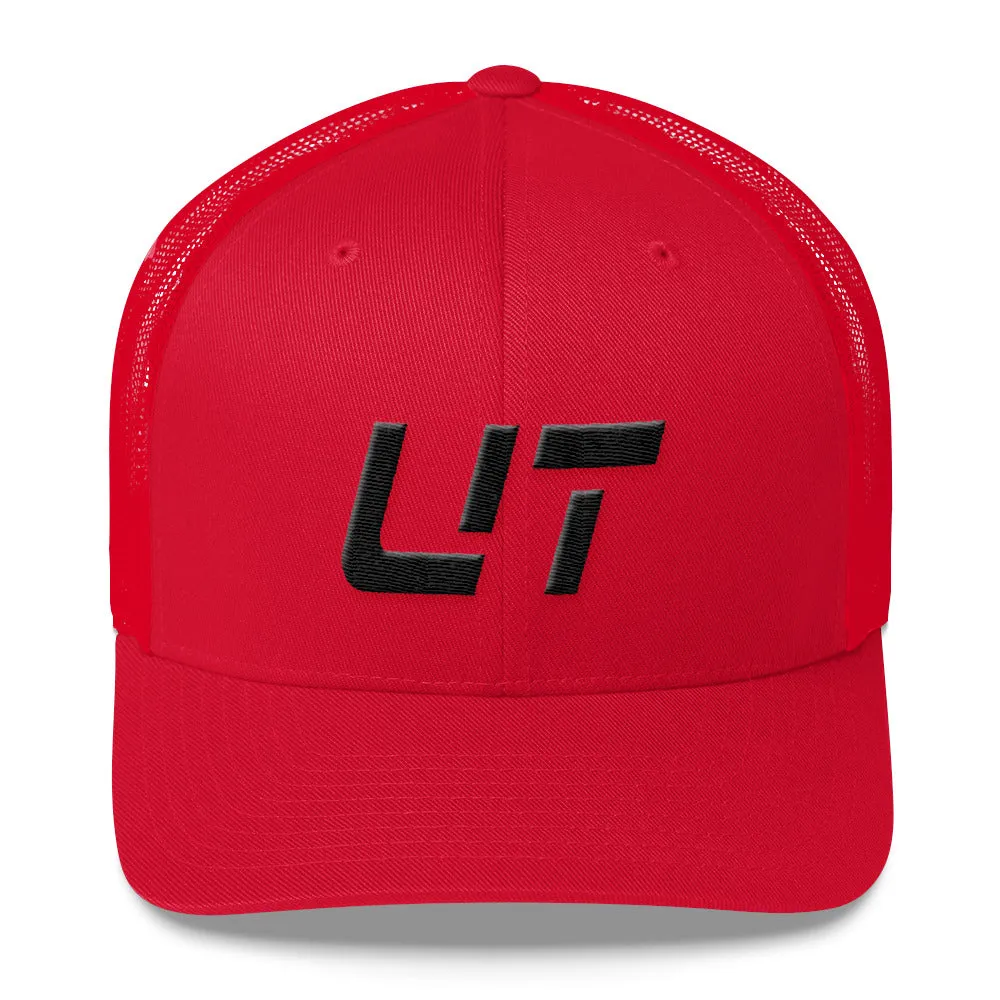 Utah Mesh Back Trucker Cap with Black Embroidery - UT - Various Hat Color Choices