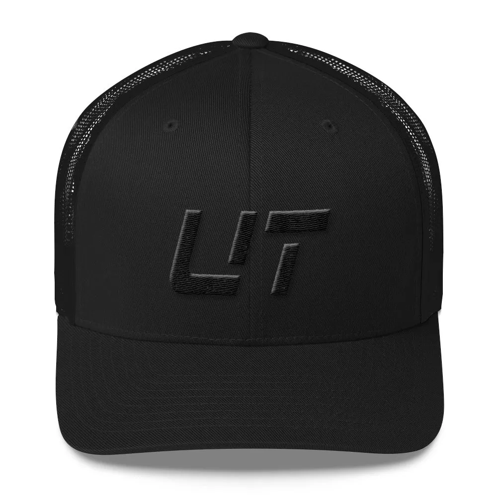 Utah Mesh Back Trucker Cap with Black Embroidery - UT - Various Hat Color Choices