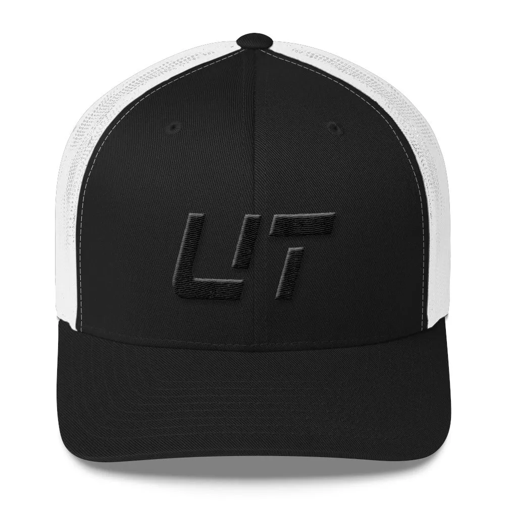 Utah Mesh Back Trucker Cap with Black Embroidery - UT - Various Hat Color Choices