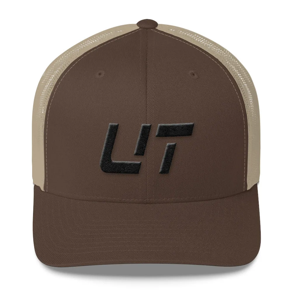 Utah Mesh Back Trucker Cap with Black Embroidery - UT - Various Hat Color Choices