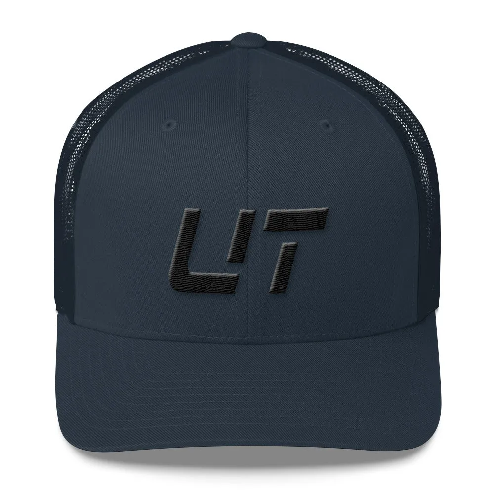 Utah Mesh Back Trucker Cap with Black Embroidery - UT - Various Hat Color Choices