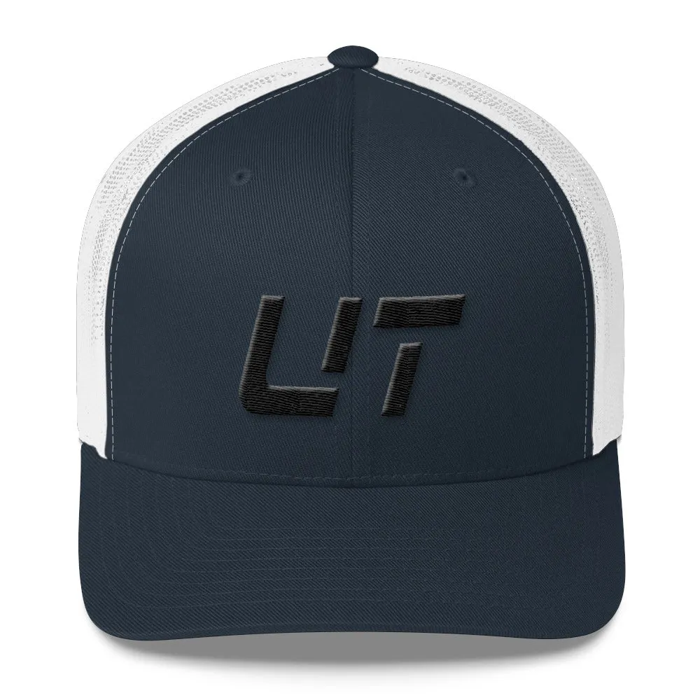 Utah Mesh Back Trucker Cap with Black Embroidery - UT - Various Hat Color Choices