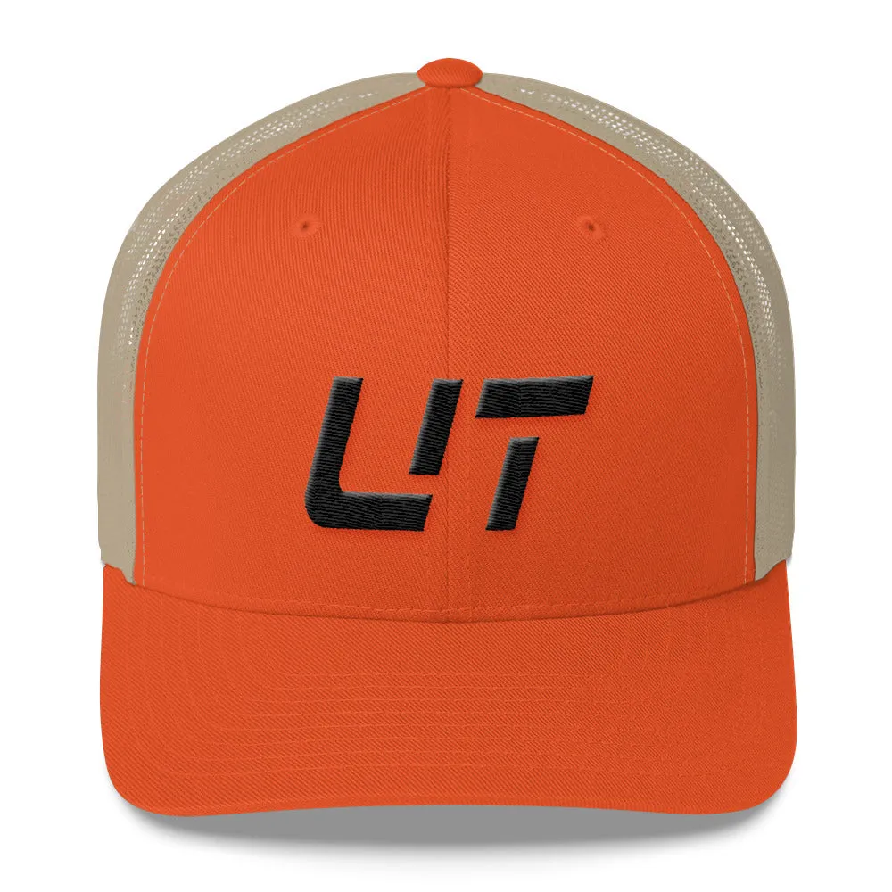 Utah Mesh Back Trucker Cap with Black Embroidery - UT - Various Hat Color Choices