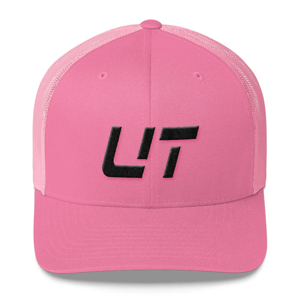 Utah Mesh Back Trucker Cap with Black Embroidery - UT - Various Hat Color Choices