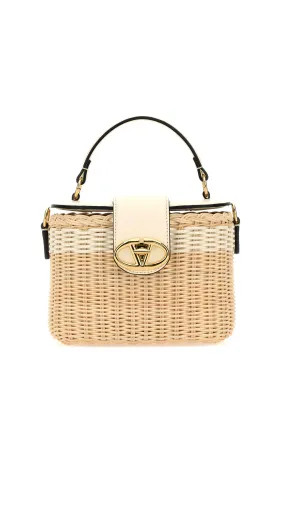 Valentino VLogo Makeup Case Bag in Raffia