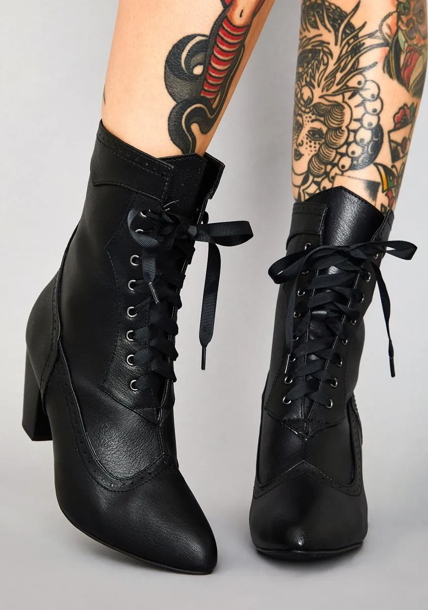 Victorian Vices Lace Up Boots-