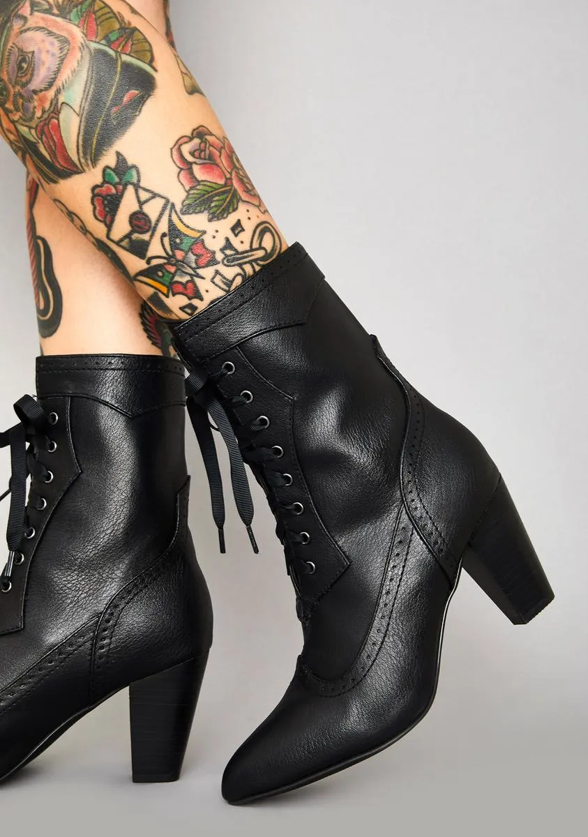 Victorian Vices Lace Up Boots-