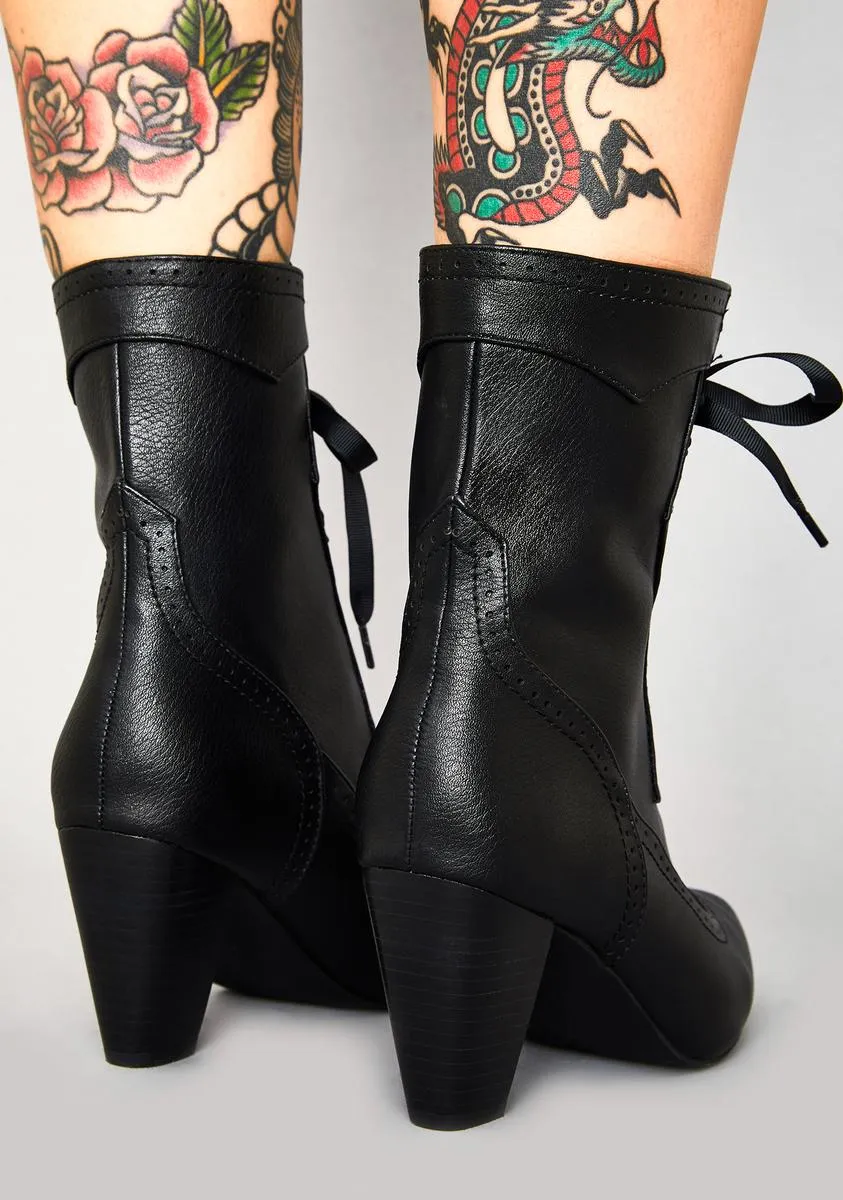 Victorian Vices Lace Up Boots-