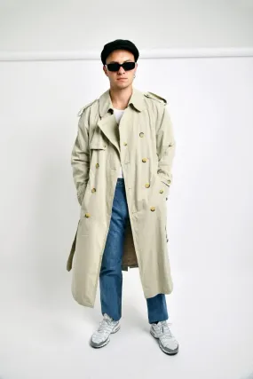 Beige Vintage Detective Trench Coat