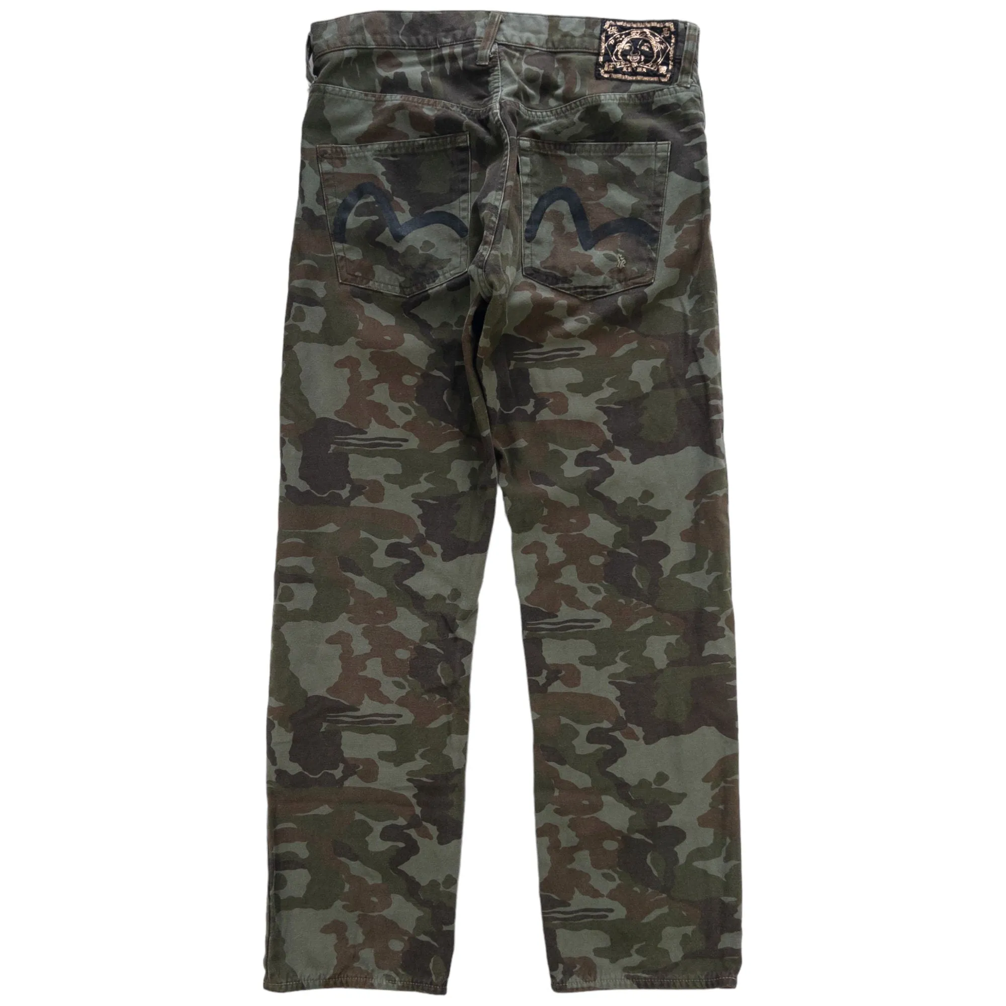 Vintage Evisu Double Gull Camo Pants Size W32