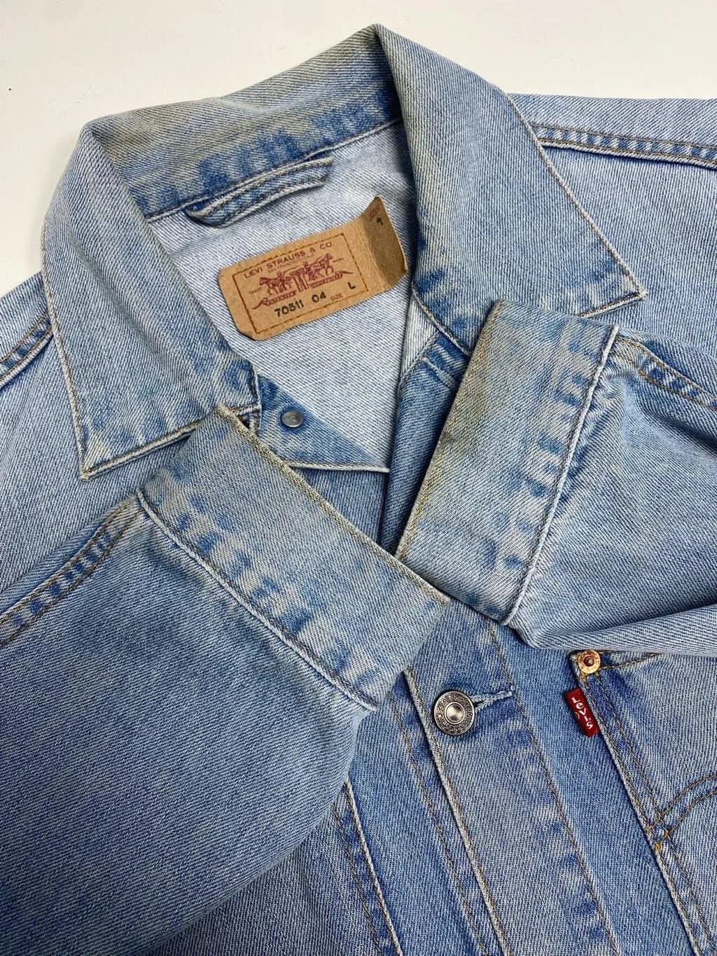 Vintage Levis denim engineer jacket in light blue – Medium / Large