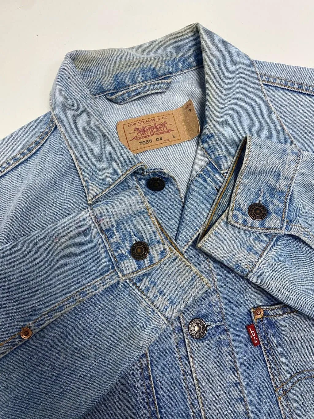 Vintage Levis denim engineer jacket in light blue – Medium / Large