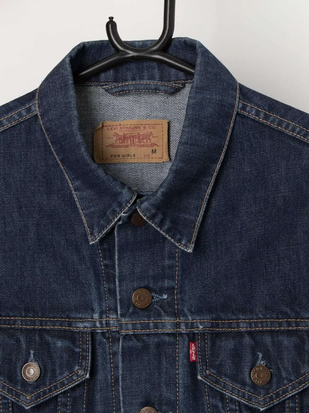 Girls Dark Blue Vintage Levis Denim Jacket - Small