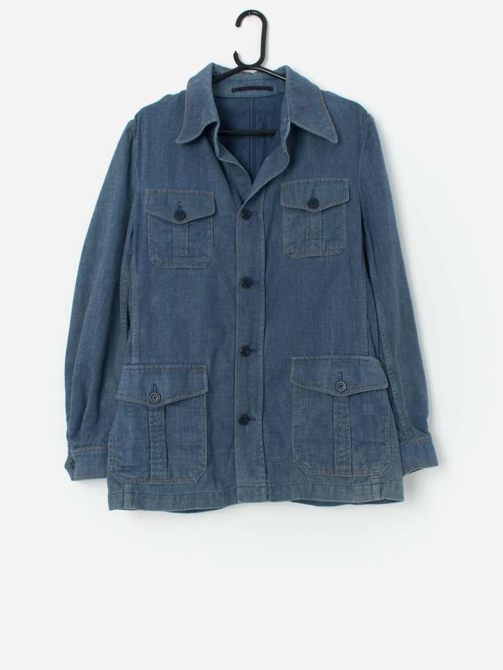 Vintage men’s denim jacket in mid-blue – Small