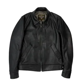 Vintage Style Horsehide Motorcycle Jacket Black Cockpit USA