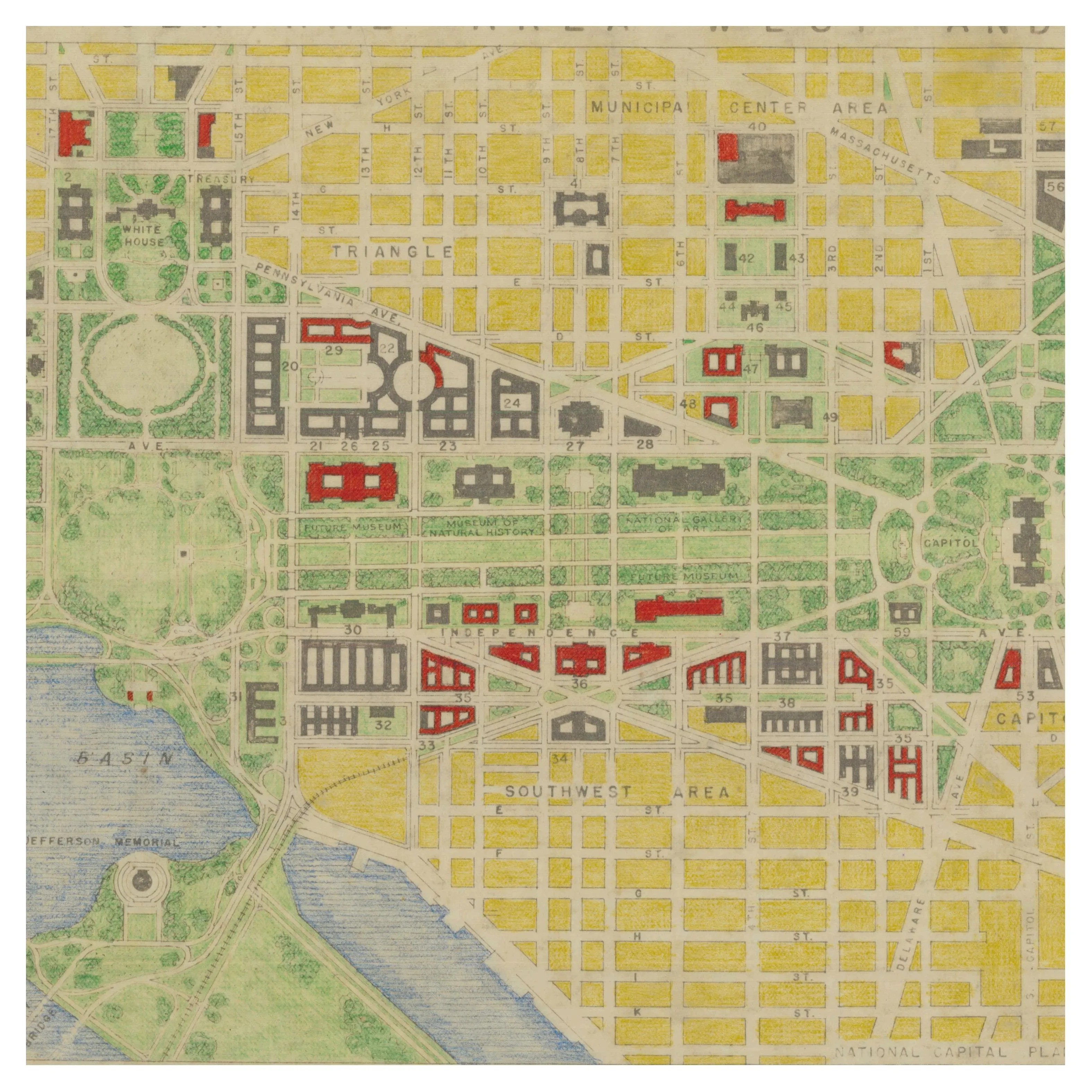 Washington Historic Map Silk Scarf