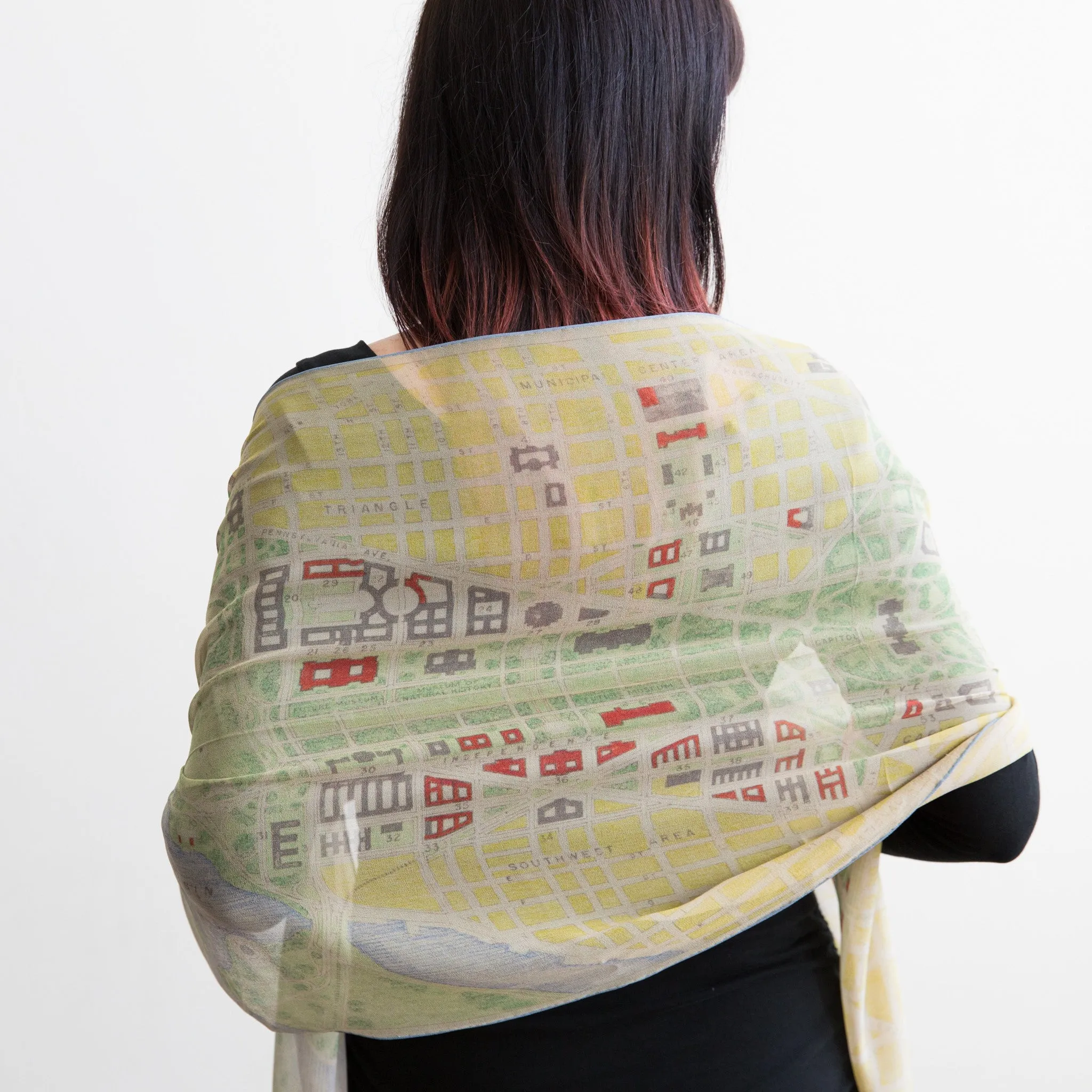 Washington Historic Map Silk Scarf