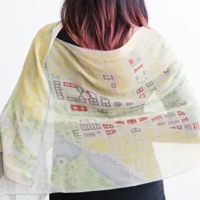 Washington Historic Map Silk Scarf