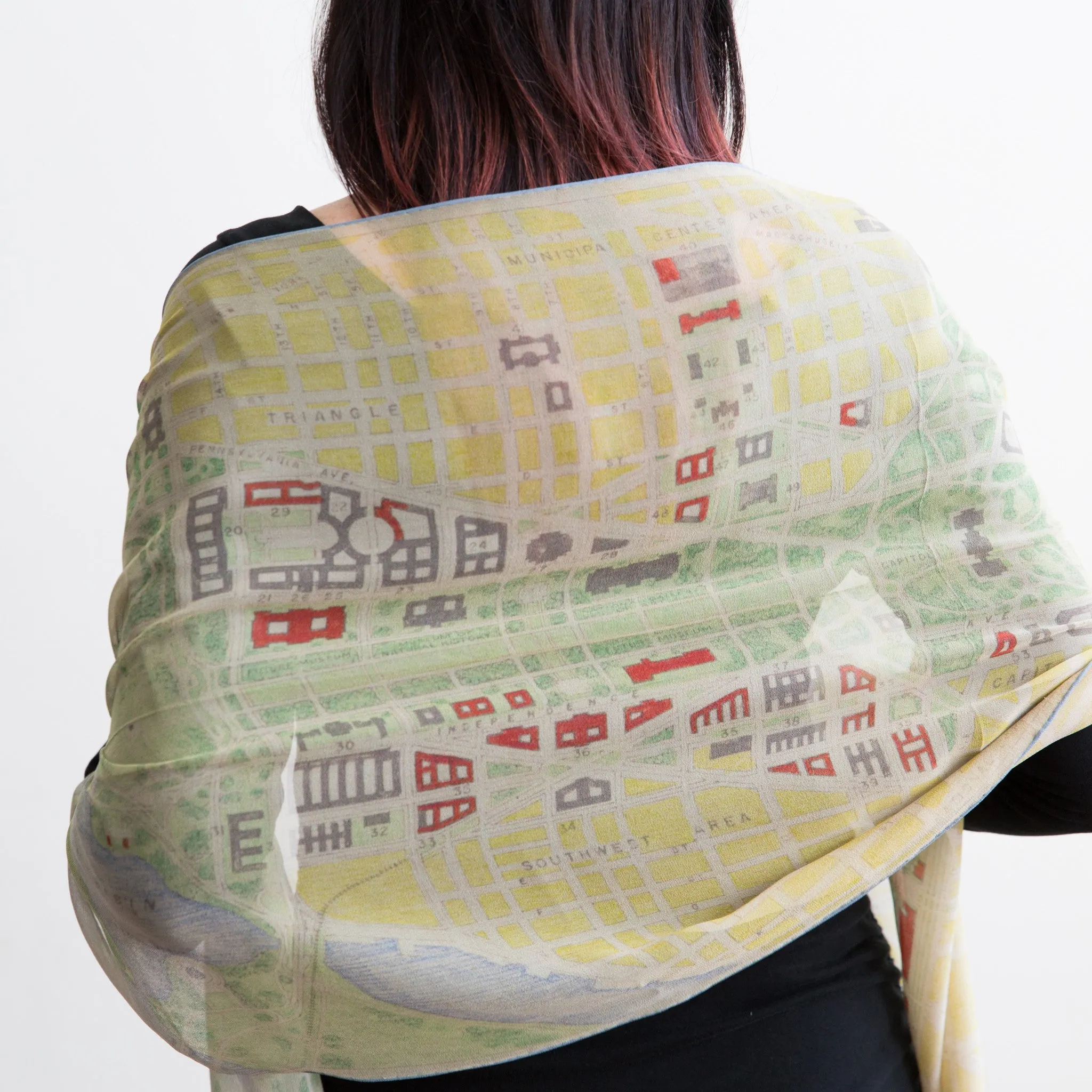 Washington Historic Map Silk Scarf