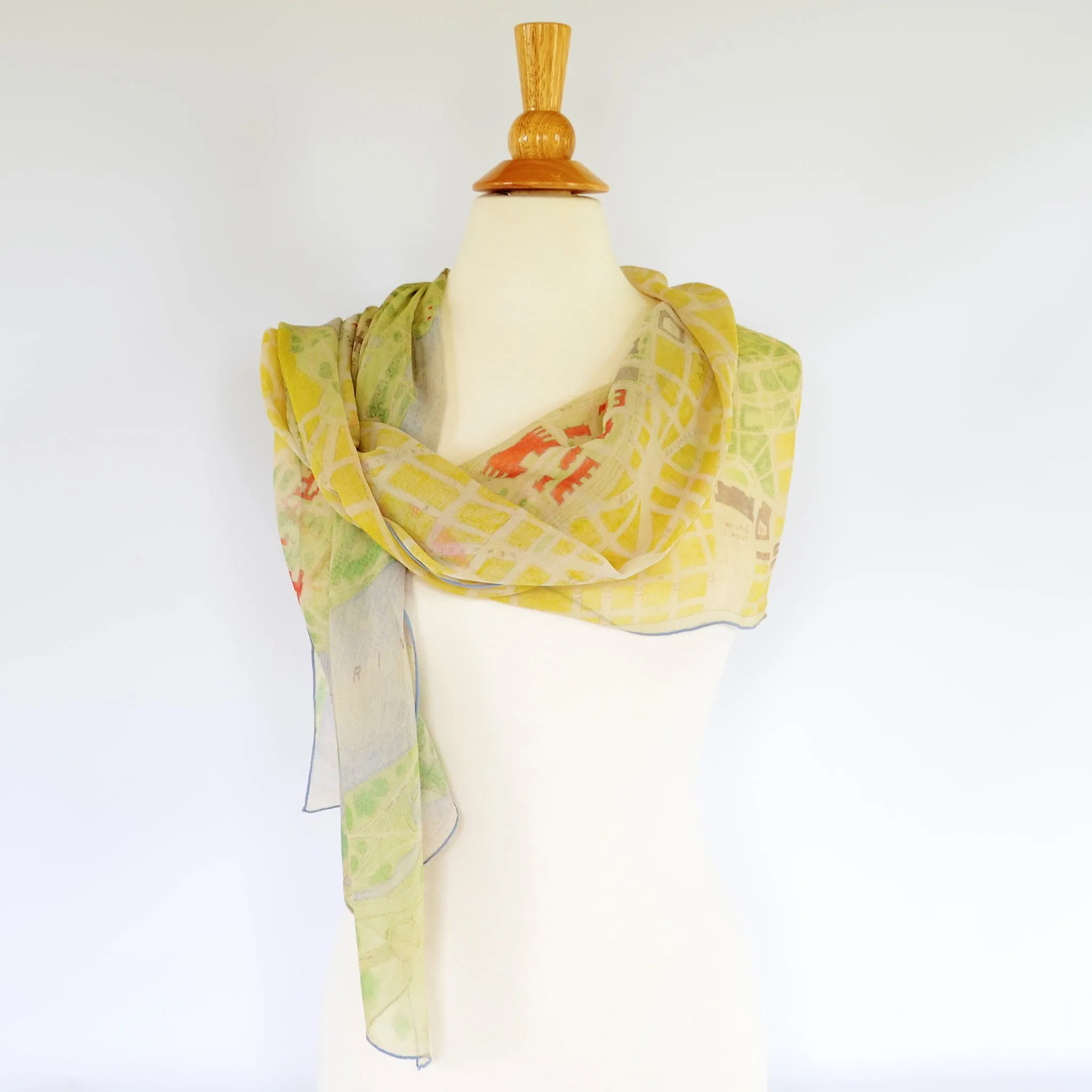 Washington Historic Map Silk Scarf