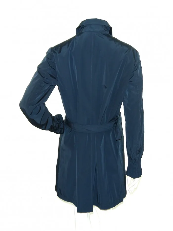 Waterproof Jacket in White Rose Design (Blue)