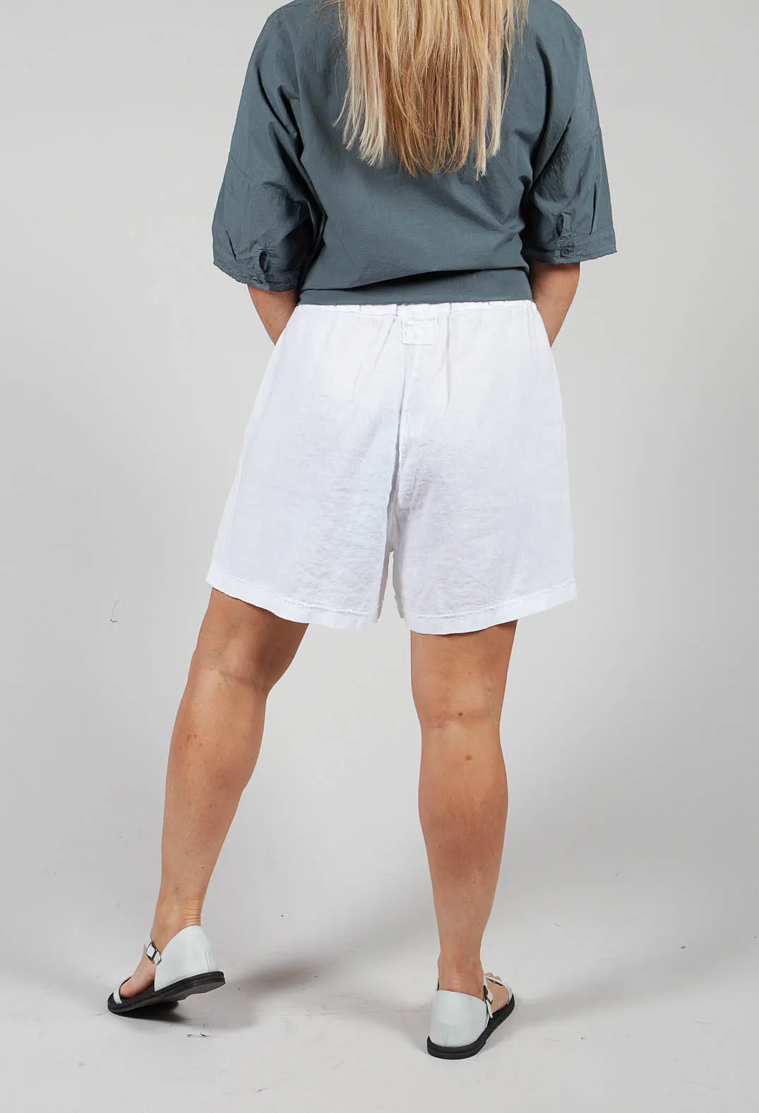 White Linen Shorts