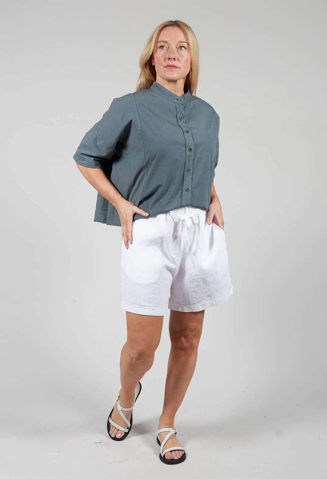 White Linen Shorts