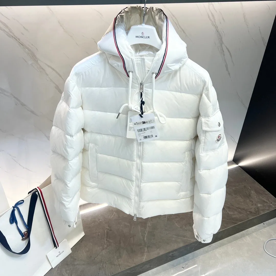 White Logo Hooded Down Jacket