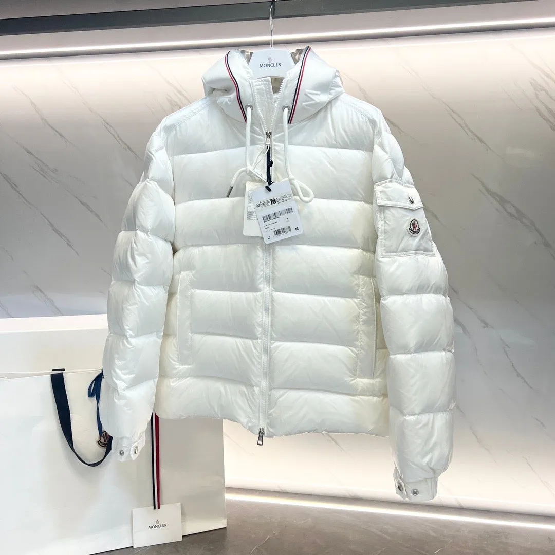 White Logo Hooded Down Jacket