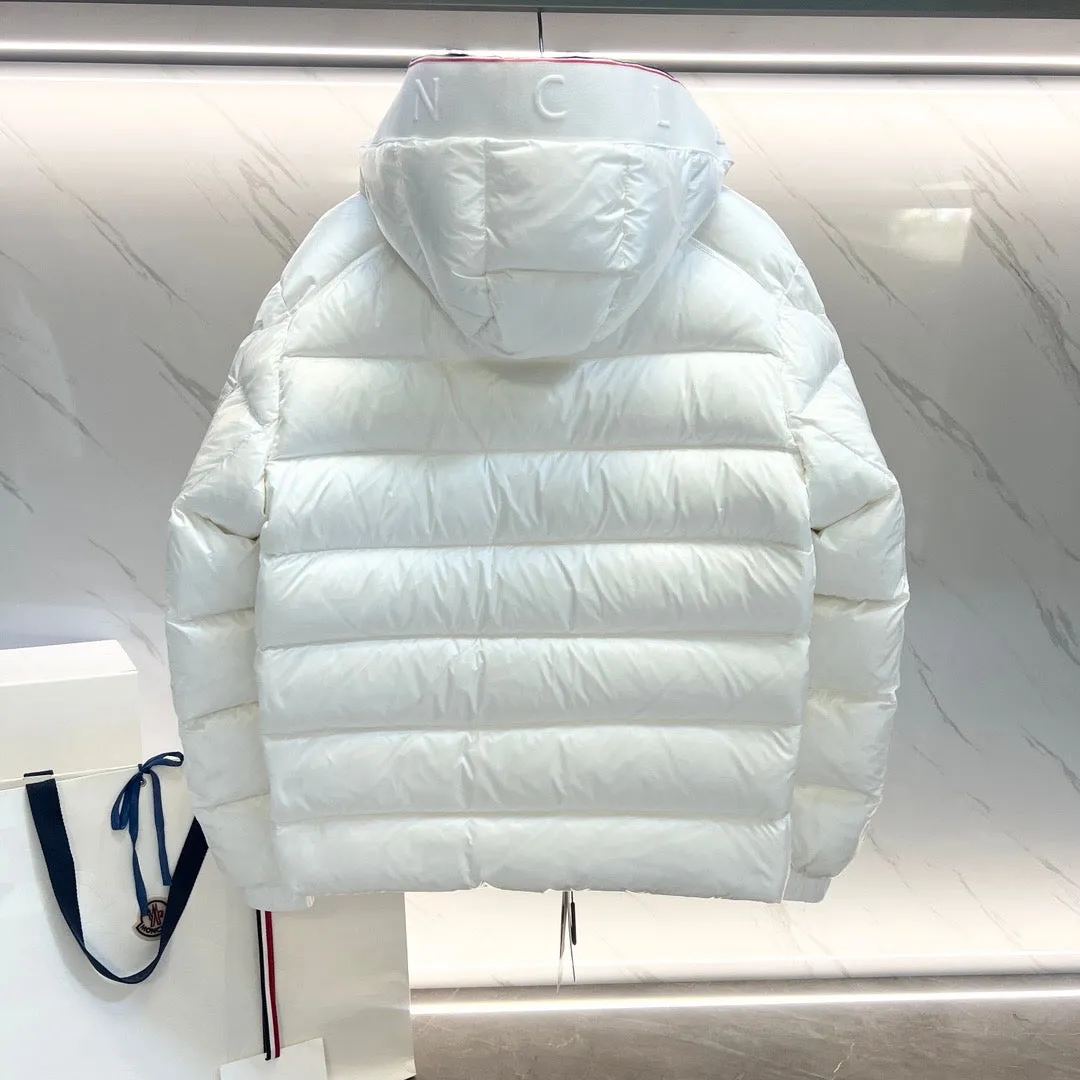 White Logo Hooded Down Jacket