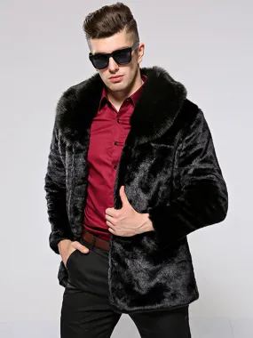 Winter Men's Bomber Jackets with Faux Fur Trim