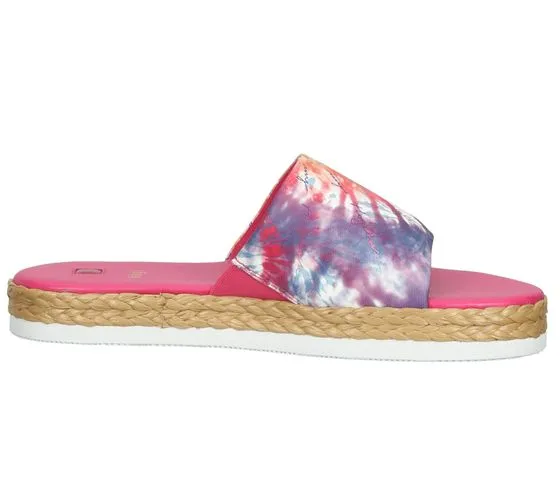 Women's Beach Mules with Batik Print in Brown or Pink