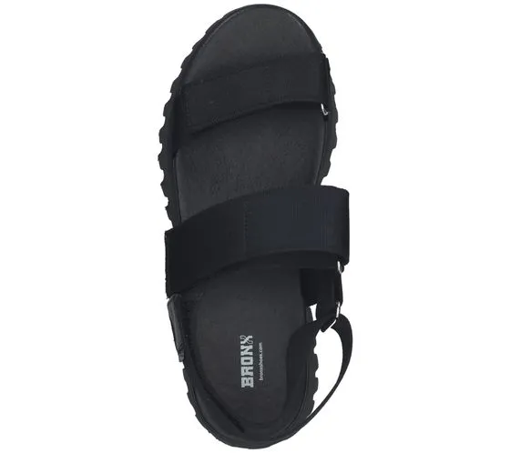 Women's Black Platform Sandals with Velcro Closure