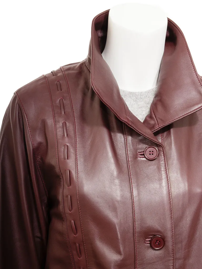 WOMEN'S BURGUNDY LEATHER JACKET: CULLMAN