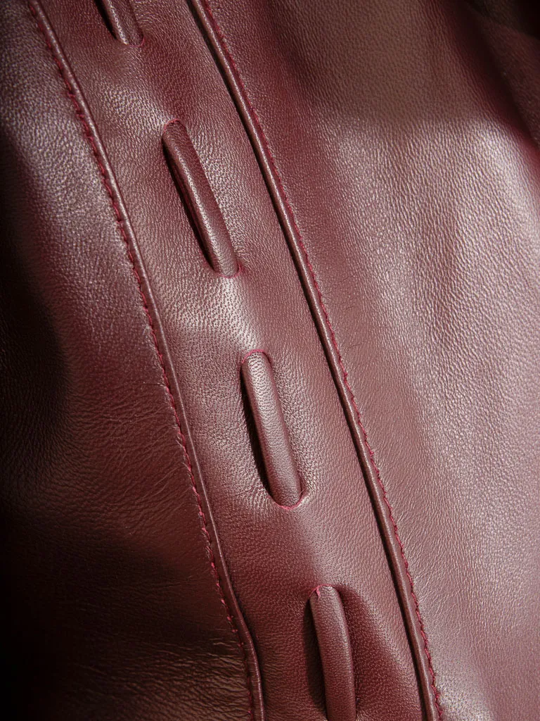 WOMEN'S BURGUNDY LEATHER JACKET: CULLMAN