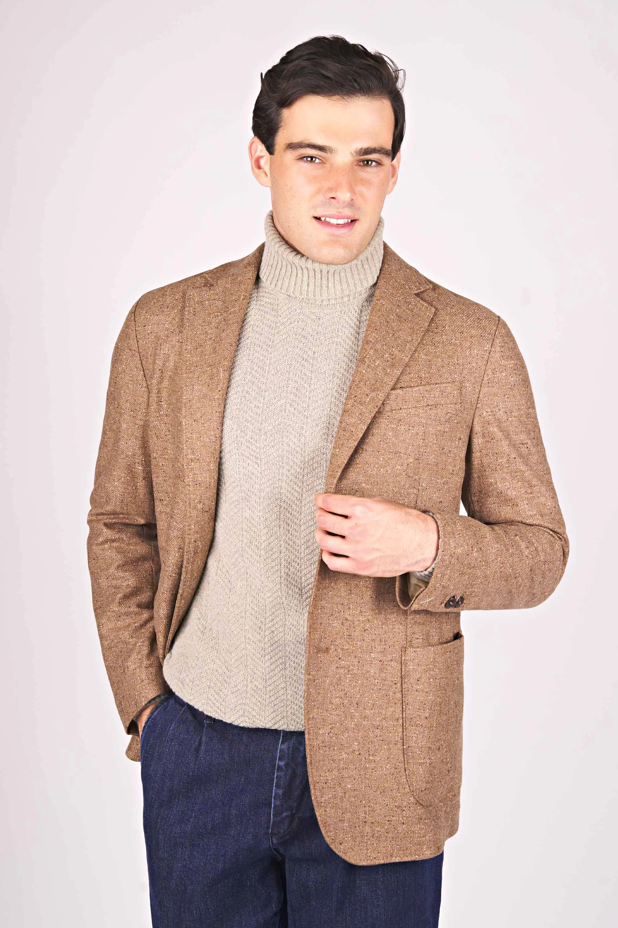 Wool Cashmere Single-Breasted Blazer