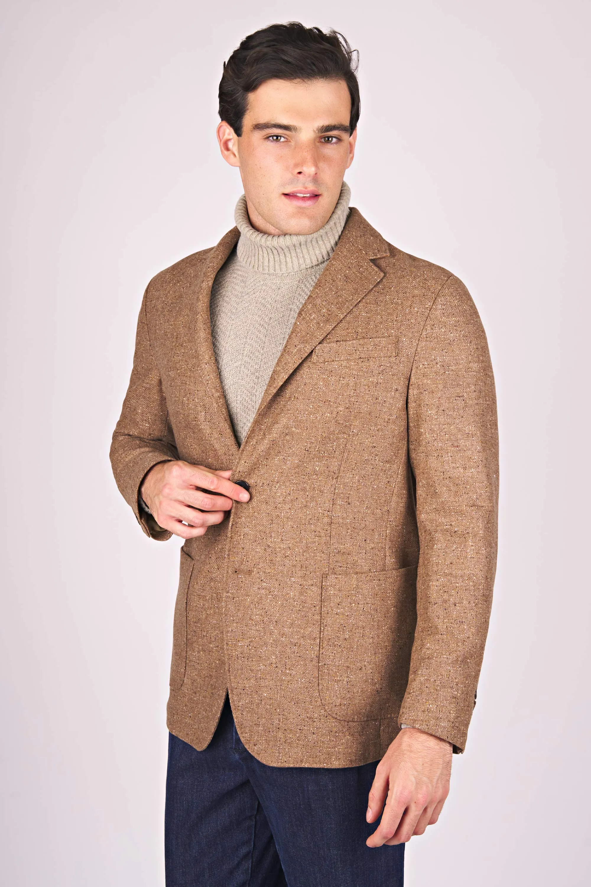 Wool Cashmere Single-Breasted Blazer