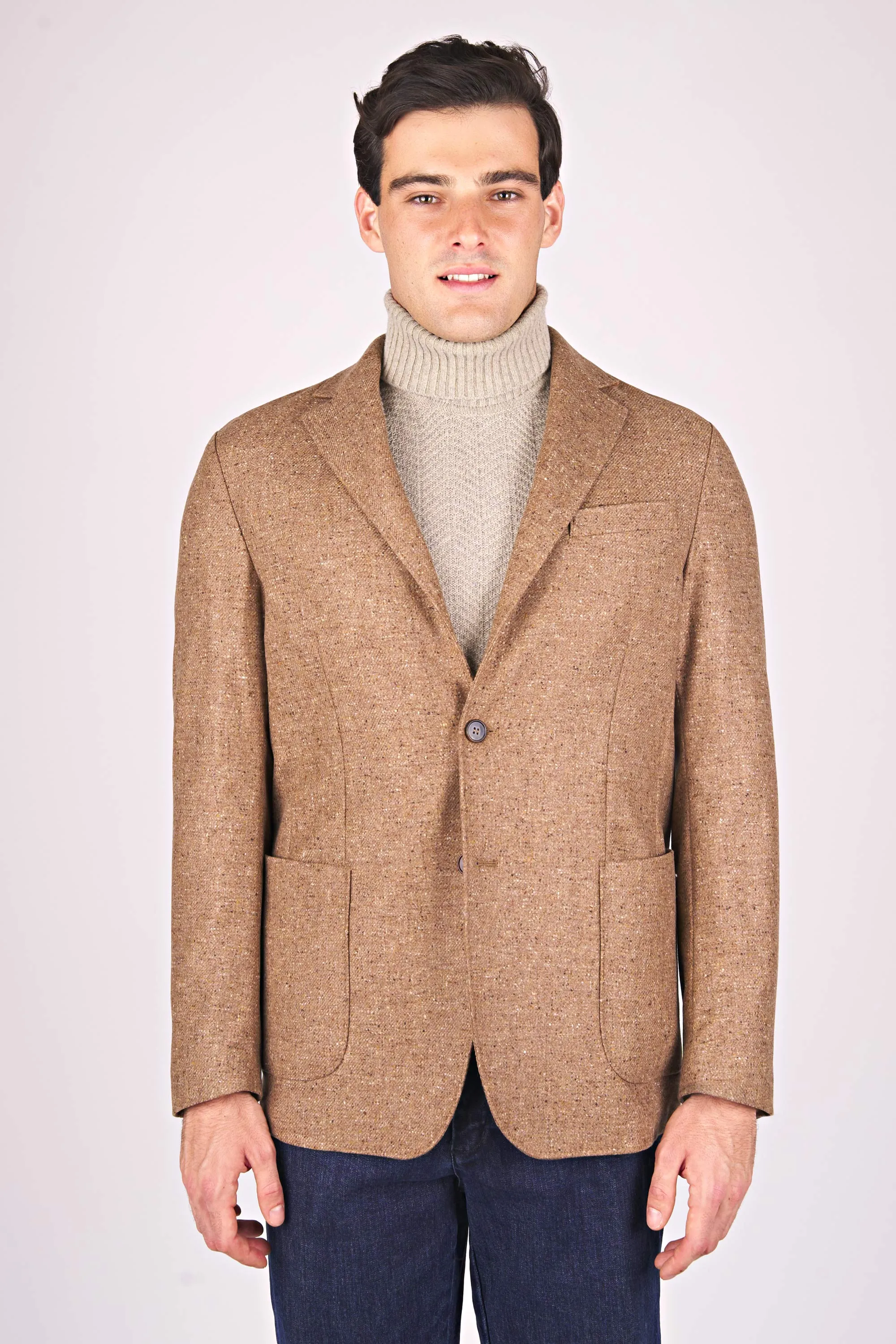 Wool Cashmere Single-Breasted Blazer