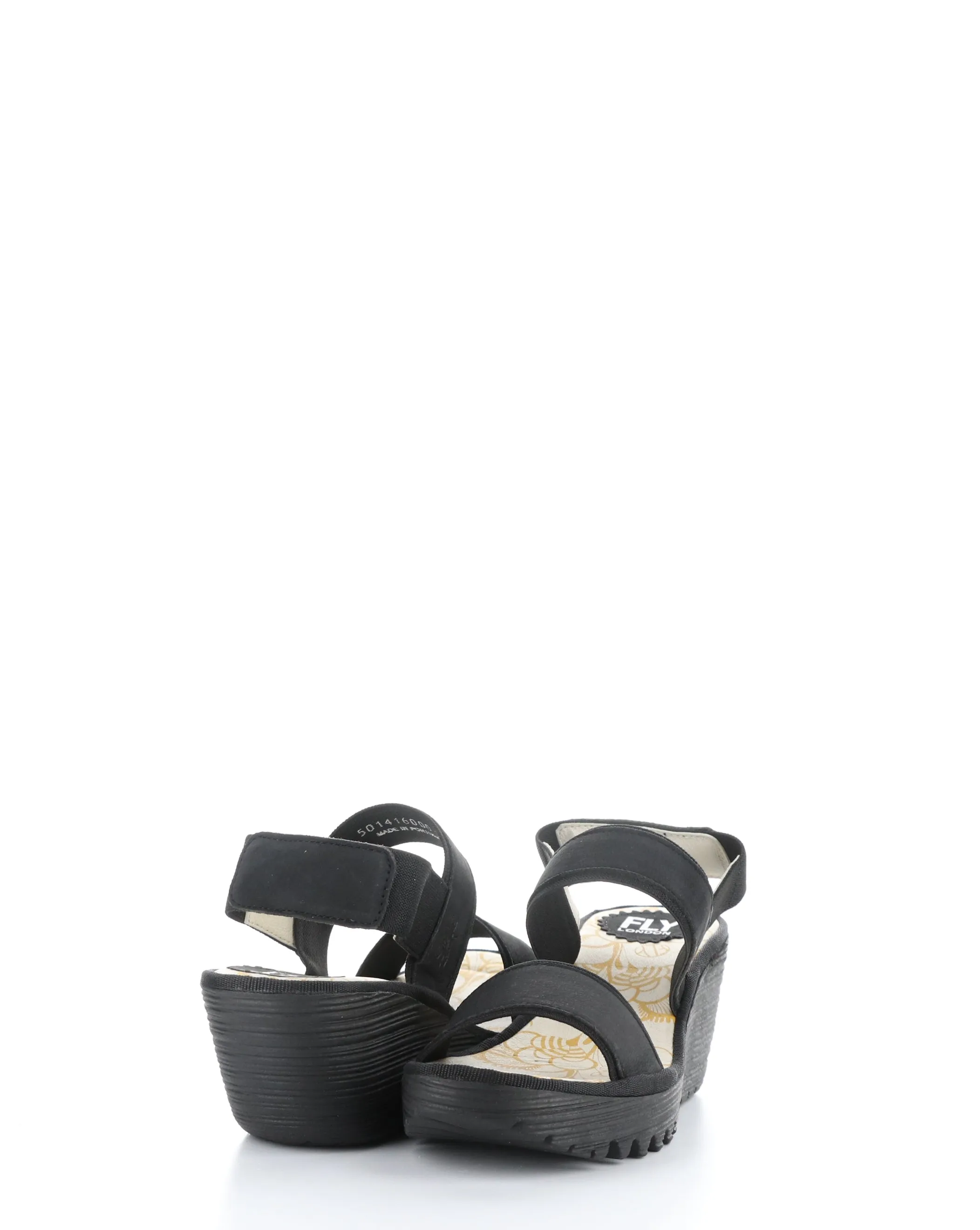 YACO416FLY Black Elasticated Sandals