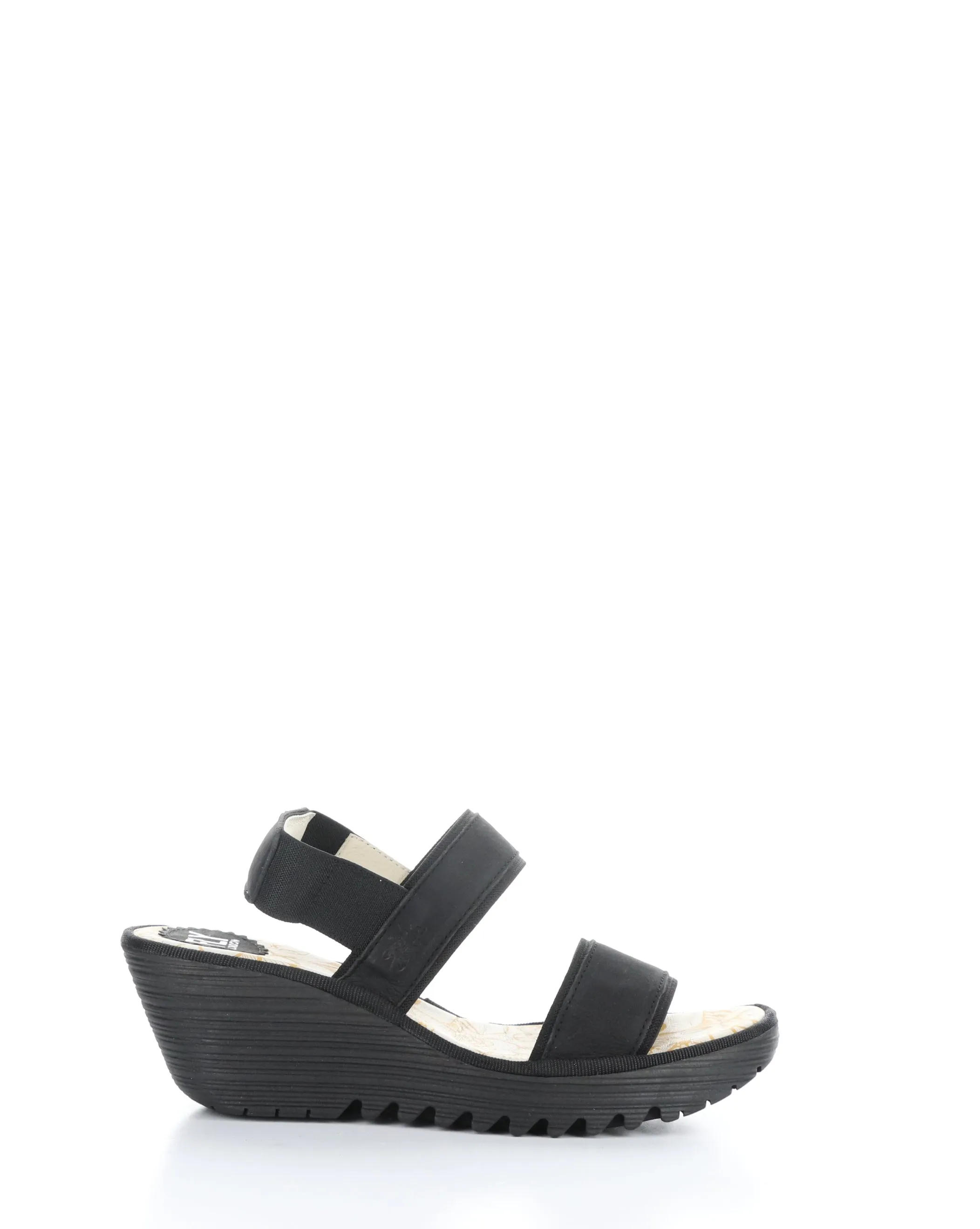 YACO416FLY Black Elasticated Sandals