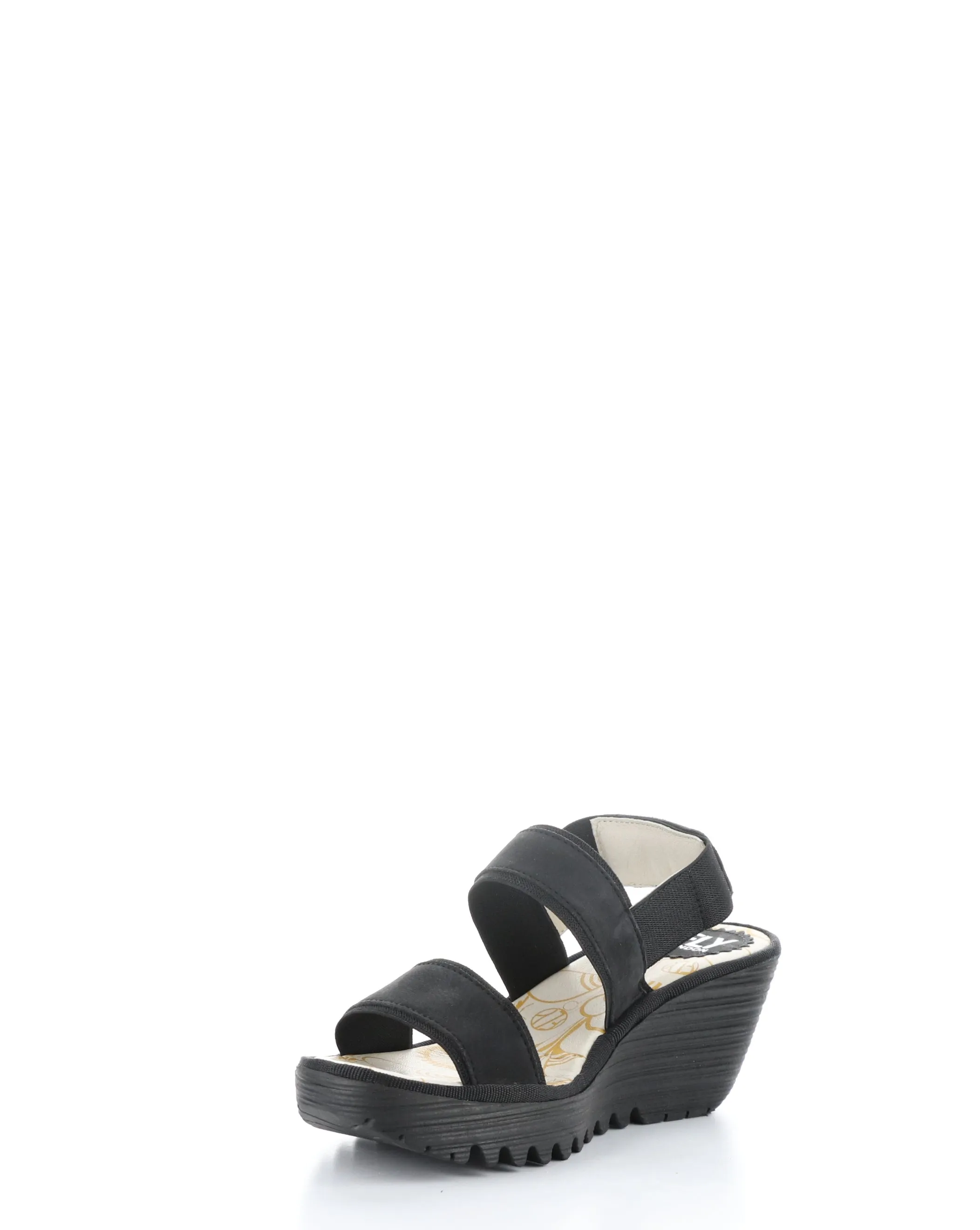 YACO416FLY Black Elasticated Sandals