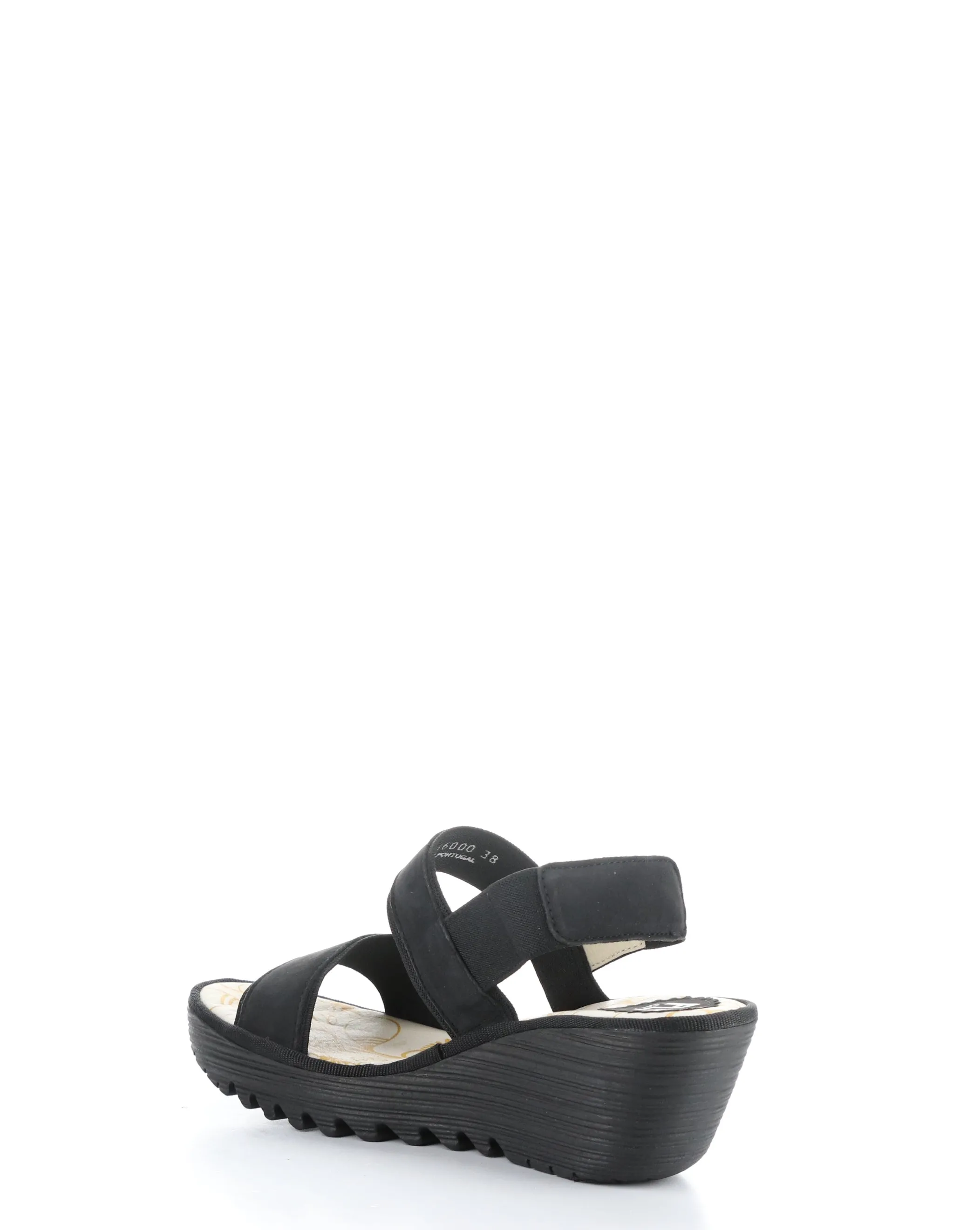 YACO416FLY Black Elasticated Sandals