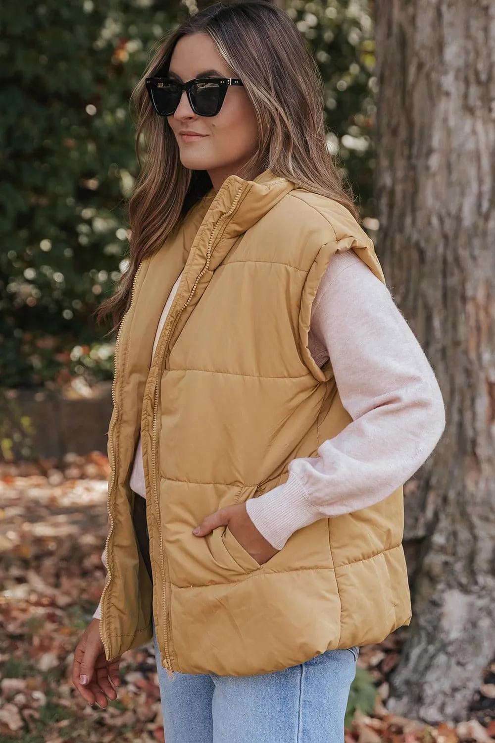 Zippered Vest Jacket with Pockets